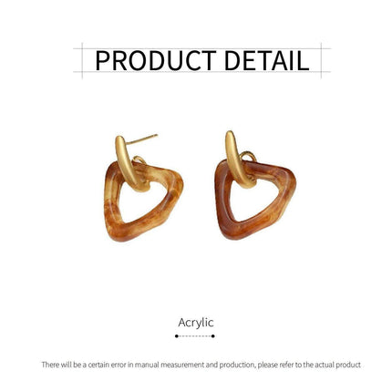 Trendy Tortoiseshell Earrings for Women Irregular Caramel Design Elegant Jewelry