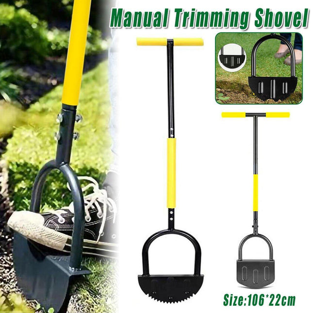 Manual Lawn Edge Cutting Shovel Serrated Half Moon Lawn Edging Tool with Handle