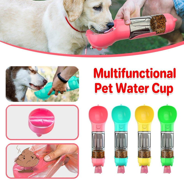 Portable Pet Water Drink Bottle Dog Travel Bowl Dispenser Rubbish Disposal Bags