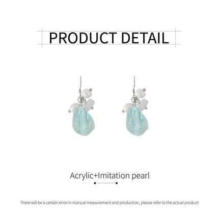 Ice Blue Pearl Earrings for Girls and Women Elegant Fashion Jewelry Gift Set