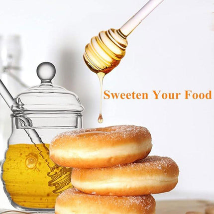 Clear Glass Honey Jar with Lid Kitchen Storage Container for Honey or Jam