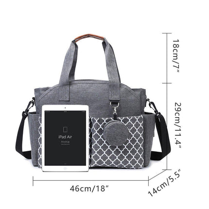 Large Capacity Nappy Bag for Pram with Shoulder Strap Canvas Tote for Mum Use