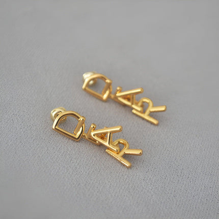 Fashionable Simple Everyday Earrings with Letters Trendy Jewelry for Women Gifts