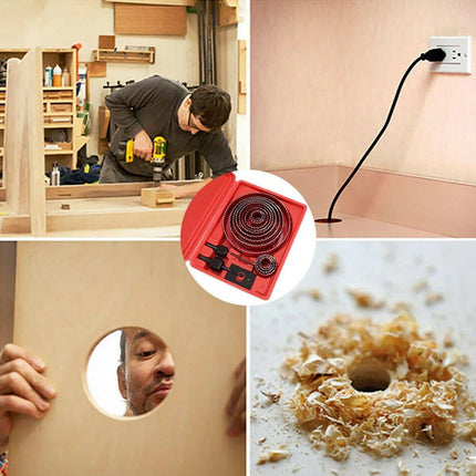 18X Hole Saw Drill Bit Kit Set Holesaw Wood Sheet Metal Timber Woodworking Tool - Aimall