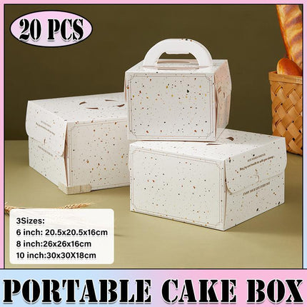 20x Portable Cake Box Cake Container Clear for Birthday Cupcakes Cookies - Aimall