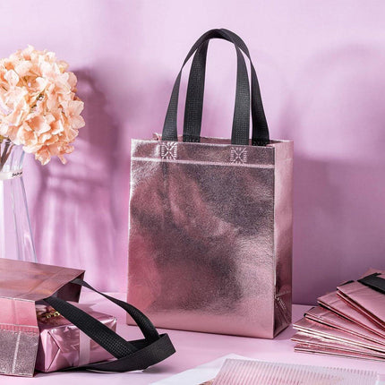 24pcs Laser Non Woven Gift Bags Tote Bags for Party Favor Wedding and Birthday