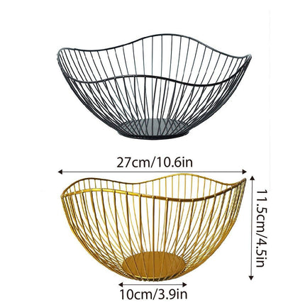 Large Iron Fruit Storage Basket Home Decor Snack Candy Plate Living Room Basket