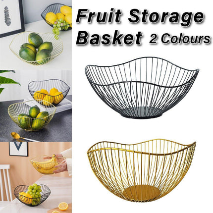 Large Iron Fruit Storage Basket Home Decor Snack Candy Plate Living Room Basket