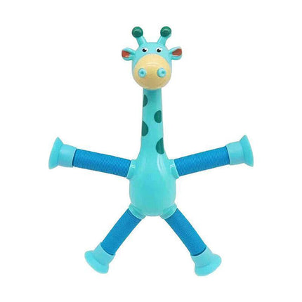 Telescopic Suction Cup Giraffe Tube Toy Stress Relief Light Up Educational Toys - Aimall