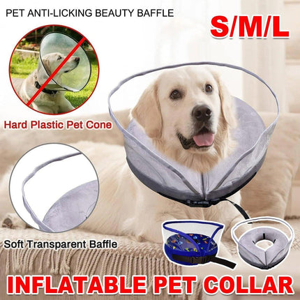 Pet Dog PVC Inflatable Healing Collar Cone Wound Medical Cat Protective Jackets