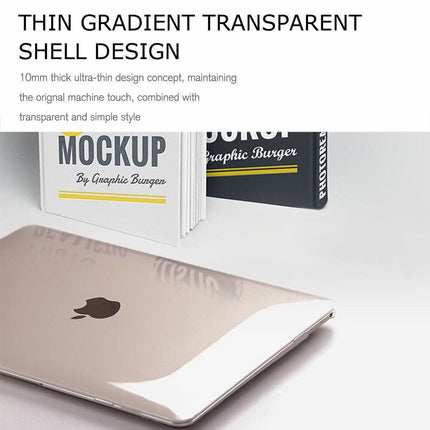 Macbook Air Pro Glossy Crystal Clear Case + Keyboard Cover 13" 16" 15" inch Transparent - Aimall