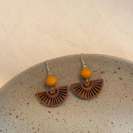 Chinese Fan Earrings Elegant Design Traditional Style Jewelry Women Fashion