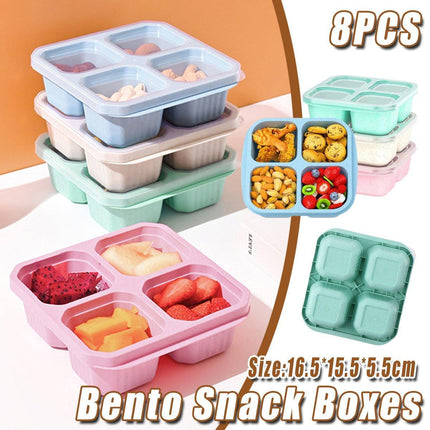 8PCS Wheat Straw Food Storage Containers Snack Candy Fruit Lunch Fresh Box Set