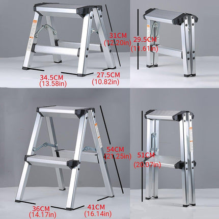 Portable Aluminium 1-3 Step Folding Ladder Anti-Slip Frame Stool for Home Use