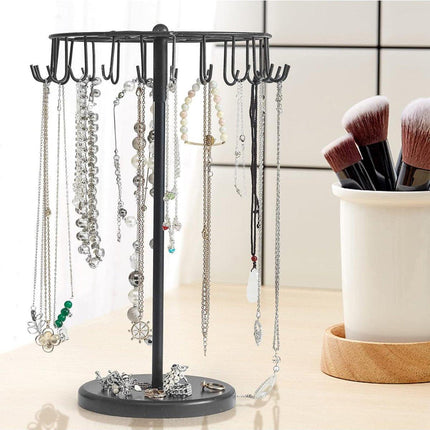 Rotatable Iron Necklace Rack Jewellery Display Stand Organiser for Accessories