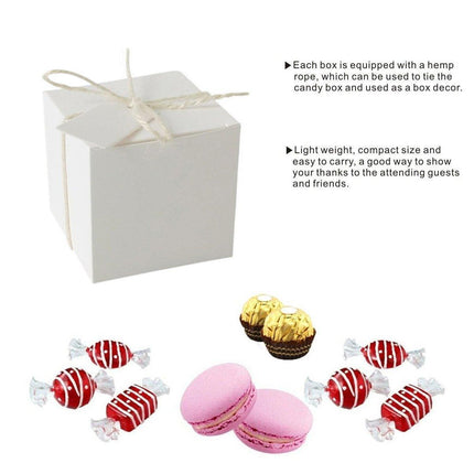 100pcs Vintage Kraft Paper Wedding Sugar Boxes Favors Gift Boxes Party Supplies