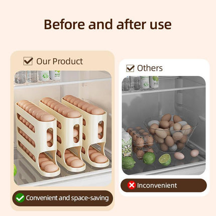 2pcs 4 Tier Slide Egg Organizer Storage Box Ladder Design for Egg Carton Holder