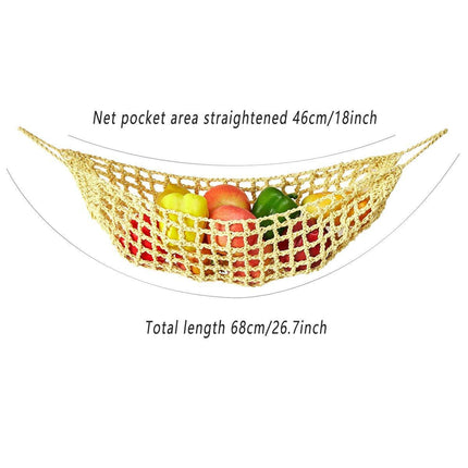 Under Desk Hanging Fruit Basket Kitchen Storage Net Home Organizer for Fruits