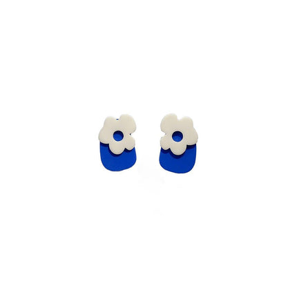 Klein Blue Flower Earrings for Women Fashion Jewelry Elegant Gift for Her