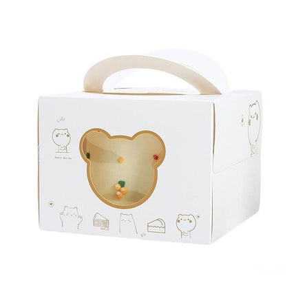 30PCS Bear Portable Cake Boxes Display Window Packing Case Party with Handle Birthday - Aimall