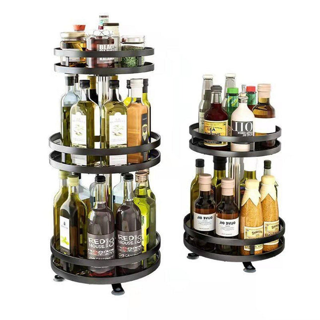 Kitchen Rotating Spice Rack Triple Layer Countertop Organizer Storage Shelf