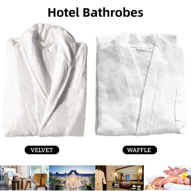 Cotton Kimono Collar Bathrobe Hotel Quality Thick Fleece Towel Embroidered Robe