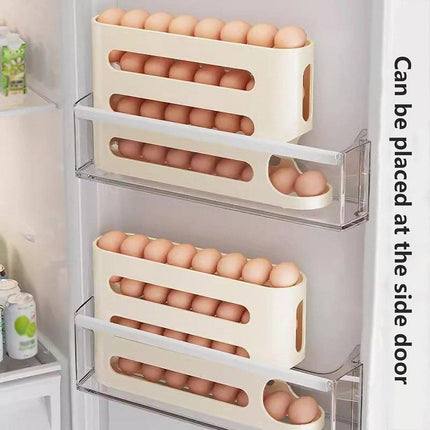 2pcs 4 Tier Slide Egg Organizer Storage Box Ladder Design for Egg Carton Holder