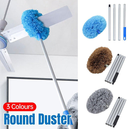 Extendable and Assembled Ceiling Duster Round Brush Dust Sweeper Cleaning Tool