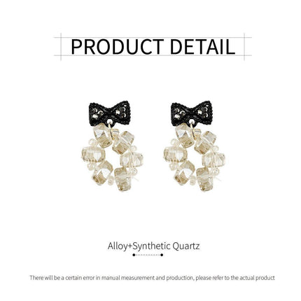 Trendy Sweet Crystal Bow Earrings for Girls Elegant Jewelry Gift High-Quality