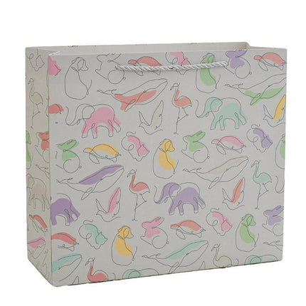 25PCS Cartoon Gift Bags 20x20x8cm Party Favour Paper Tote Bags for Birthday Events