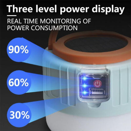 Portable LED Solar Camping Light Lantern Outdoor Tent Lamp USB Rechargeable AU - Aimall