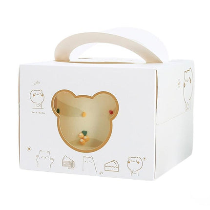30PCS Bear Portable Cake Boxes Display Window Packing Case Party with Handle Birthday - Aimall