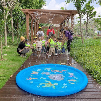 100cm Pet Dog Inflatable Sprinkler Splash Spray Mat Outdoor Water Pool Play Pad - Aimall