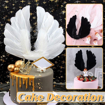 Angel Feather Wings Cake Toppers Party Decoration for Birthday Wedding Festive