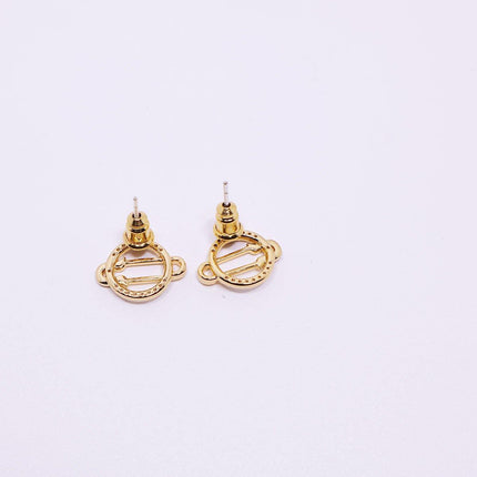 Planet Stud Earrings Paperclip Round Pinback Earrings Women Fashion Jewelry