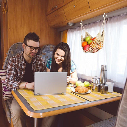 Under Desk Hanging Fruit Basket Kitchen Storage Net Home Organizer for Fruits