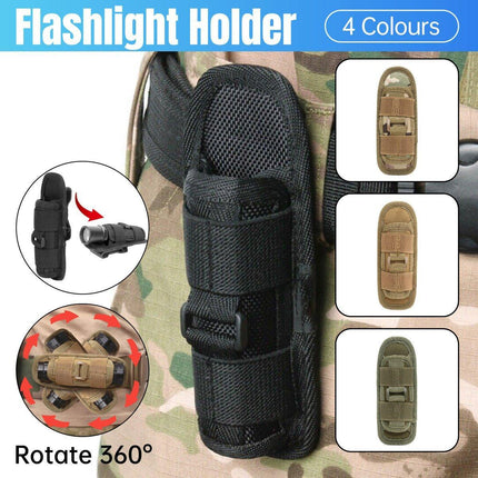 Portable Outdoor Military Flashlight Bag Pouch Tactical Case Holster Belt Holder
