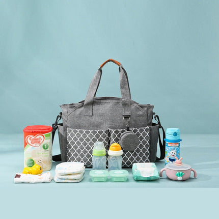 Large Capacity Nappy Bag for Pram with Shoulder Strap Canvas Tote for Mum Use