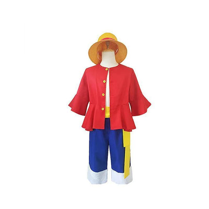ONE PIECE Monkey D Luffy 2 Years Later Cosplay Costume with Hat Book Week Outfit AU - Aimall