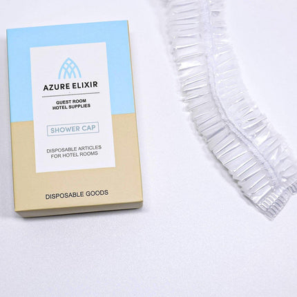 50pcs Transparent Shower Caps Individually Wrapped for Hotel Guesthouse Supplies