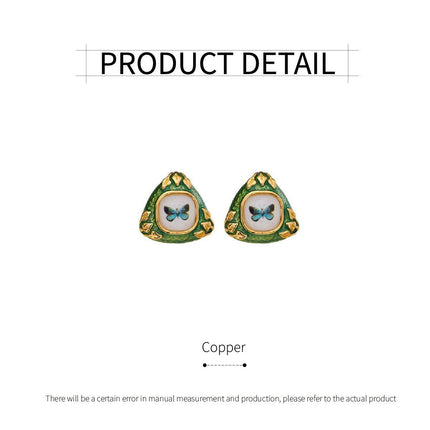 Chinese Green Butterfly Earrings Elegant Fashion Jewelry for Women Gift