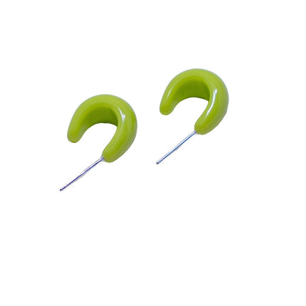 Candy Colour Letter C Stud Earrings Minimalist Design Fashion Jewellery Women