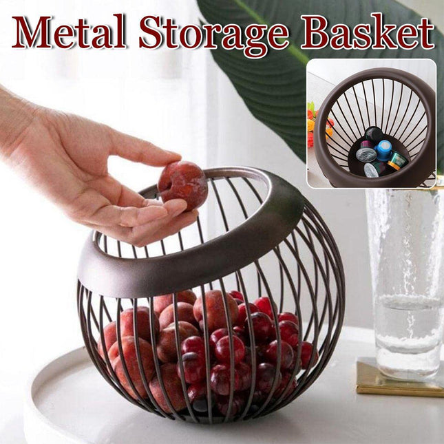 Creative Iron Melon Fruit Basket Capsule Holder Coffee Rack Dried Fruit Storage
