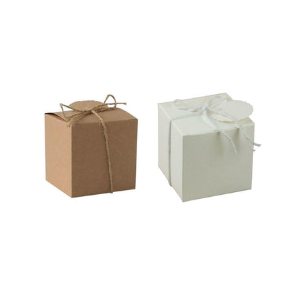 100pcs Vintage Kraft Paper Wedding Sugar Boxes Favors Gift Boxes Party Supplies