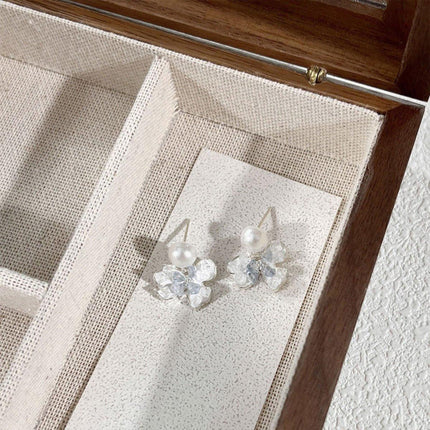 Luxury Crystal Butterfly Bow Earrings Elegant Dangle Fashion Jewelry Women