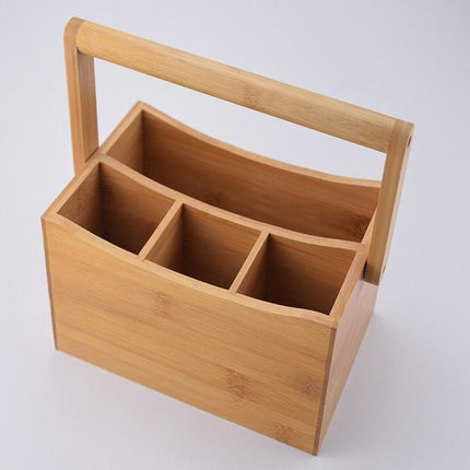 Portable Bamboo Storage Box Fruit Basket Organizer Multi Purpose Storage Basket