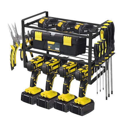 Heavy Duty Power Tool Rack Organizer Wall Mount Drill Holder 3 Layer Storage