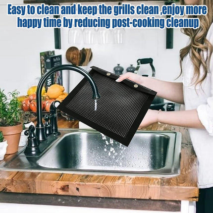 24*14CM BBQ Grilling Mesh Reusable Bag Outdoor Camping Barbecue Grill Mats Cooking Pads - Aimall