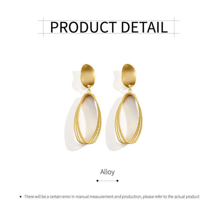 Retro Geometric Hollow Earrings Elegant Simple Design for Women Fashion Jewelry