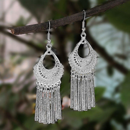 Vintage Ethnic Tassel Long Earrings Bohemian Jewelry Women Fashion Accessories